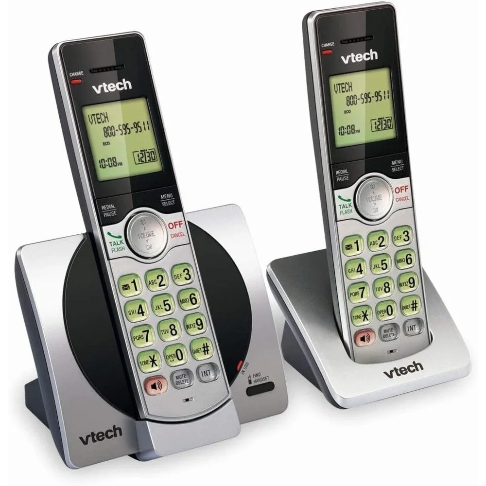 VTech‎ CS6919-2 DECT 6.0 Cordless Phone 2 Handsets Caller ID Call Waiting Silver